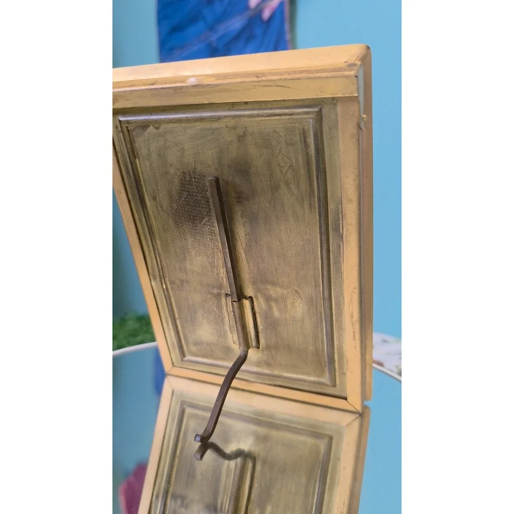 Antique Ivy Leaves Easel Gilt  Metal Photo Frame with Patent Number